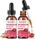 2 Pack Triple Magnesium Complex Liquid Drops Blend with Magnesium Glycinate 500mg, Malate and Taurate for Max Bio-Availability TEN High Absorption ← Vegan, Non-GMO TEN Nerv, Relaxation, Muscle &amp; Sleep
