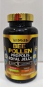 Bee Pollen Capsules for Men and Women, 7-in-1 Formula with Propolis, Royal Jelly, Turmeric, Carob &amp; More - Energy, Immune, Digestive Support - Rich in Nutrient, Vitamins - 150 cápsulas