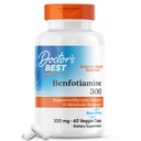 La mejor benfotiamina del médico 300 con BenfoPure, ayuda a mantener el metabolismo de la glucosa saludable, no GMO, Vegan, Gluten Gratis, Soy Gratis, 300 mg, 60 cápsulas vegetarianas