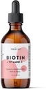 Pure Biotin Liquid Drops 10000mcg - Biotin (B7) Max. Fuerza para el cabello, piel &amp; uñas - Vitamina C (8mg) - Mujeres &amp; Hombres - 60 Day Supply / 2.0 Fl. (60ml)
