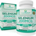 PurePremium Selenium 200mcg Suplemento - L Selenomethionine Essential Mineral - Asistencia diaria para la tiroides normal, sistema inmune permanente normal función de la próstata - 3 meses suministro - 100 cápsulas
