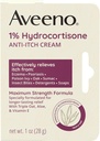 Aveeno Maximum Strength 1% Hydrocortisone Anti-Itch Cream, Triple Oat, Aloe &amp; Vitamin E for Itch Relief from Eczema, Psoriasis, Insect Bites, Poison Ivy, Oak & Sumac " Detergents, 1 oz