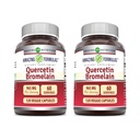 Amazing Formulas Quercetin 800mg con Bromelain 165mg, 120 Veggie Capsules Suplemento (Pack of 2) - No GMO - Gluten Gratis - Apoyos Salud general y bienestar
