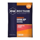 GU Energy Roctane Ultra Endurance Energy Drink Mix, Vegan, Gluten-Free, Kosher, 35 mg de Caffeine y Dairy-Free n-the-Go Energy for Any Workout, 10 Single-Serving Packets, Tropical Fruit