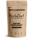 Beta Caroteno 10% Vitamina A 25000 UI Polvo Silencioso Sistema Immune Soporte, Suplemento Antioxidante Silencio Cartenoides for Healthy Vision, Eyes & Skin ← 100% Natural Betacarotene (1.76 oz - 50 gramos)