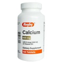 Calcio de Rugby 600 mg con 5 mg de vitamina D3 150 Tabletas