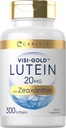 Carlyle Lutein y Zeaxanthin 20mg TEN 300 Softgels TENIDO Salud Ojo Vitaminas TENIDO Suplemento gratuito No Gluten