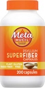 Metamucil SuperFiber Psyllium Capsules, Gluten Free y Sugar-Free, 200 Ct
