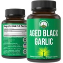Peak Performance Aged Black Garlic Capsules. Crudo Vegan Puro Extracto sin olor Píldoras de suplemento para el colesterol, y Soporte Inmuno. de Ajo Bulbo con S-Allyl Cysteine y Antioxidantes