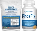 Bicarbonato biológico Bicarbonato Alkaline Suplemento Bundle: 1LB Polvo para la alcalinidad, riñón " Acid Support + PhosFix 120 Pills Phosphorus Binder for Healthy Phosphorus Levels " Kidney Health Renal Suppor