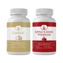 PURE ORIGINAL INGREDIENTES Ajo &amp; Cider Apple Vinegar Capsule Bundle (100 cápsulas cada uno), Sin aditivos o artillería, Lab Verified