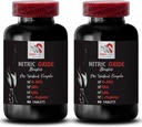 Calcio alpha-ketoglutarate - NITRIC OXIDE BOOSTER - polvo de óxido nítrico L-arginina, bomba muscular, entrenamiento de fuerza, fuerza de ejercicio, impulso atlético, suplemento GKG 2 Botella 180 Tabletas