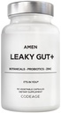 Amen Leaky Gut Supplement - Advanced Formula with Bioavailable L Glutamine, Zinc, Turmeric, DGL Licorice Root - Marshmallow Root - Probiotics & Fermented Prebiotics - Vegan, Non-GMO - 90 cápsulas