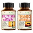 Vimerson Health Women’s Multivitamin &amp; Turmeric Moringa Suplemento para Immune Support, Energy, Mood, Hair, Skin, Nails, Joints and Digestion.