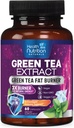 Té verde cápsulas de extracción - Standardizado 45% EGCG & 98% Polyphenols - 3X Strength Green Tea Natural Energy, Herbal Suplemento con Heart &amp; Antioxidant Health Support, Bottled in USA - 60 cápsulas